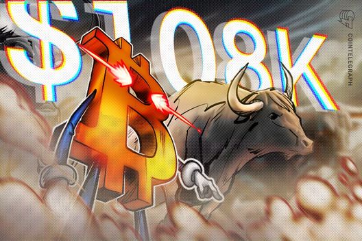 Bitcoin bulls 'in control' as BTC price spikes to $108K