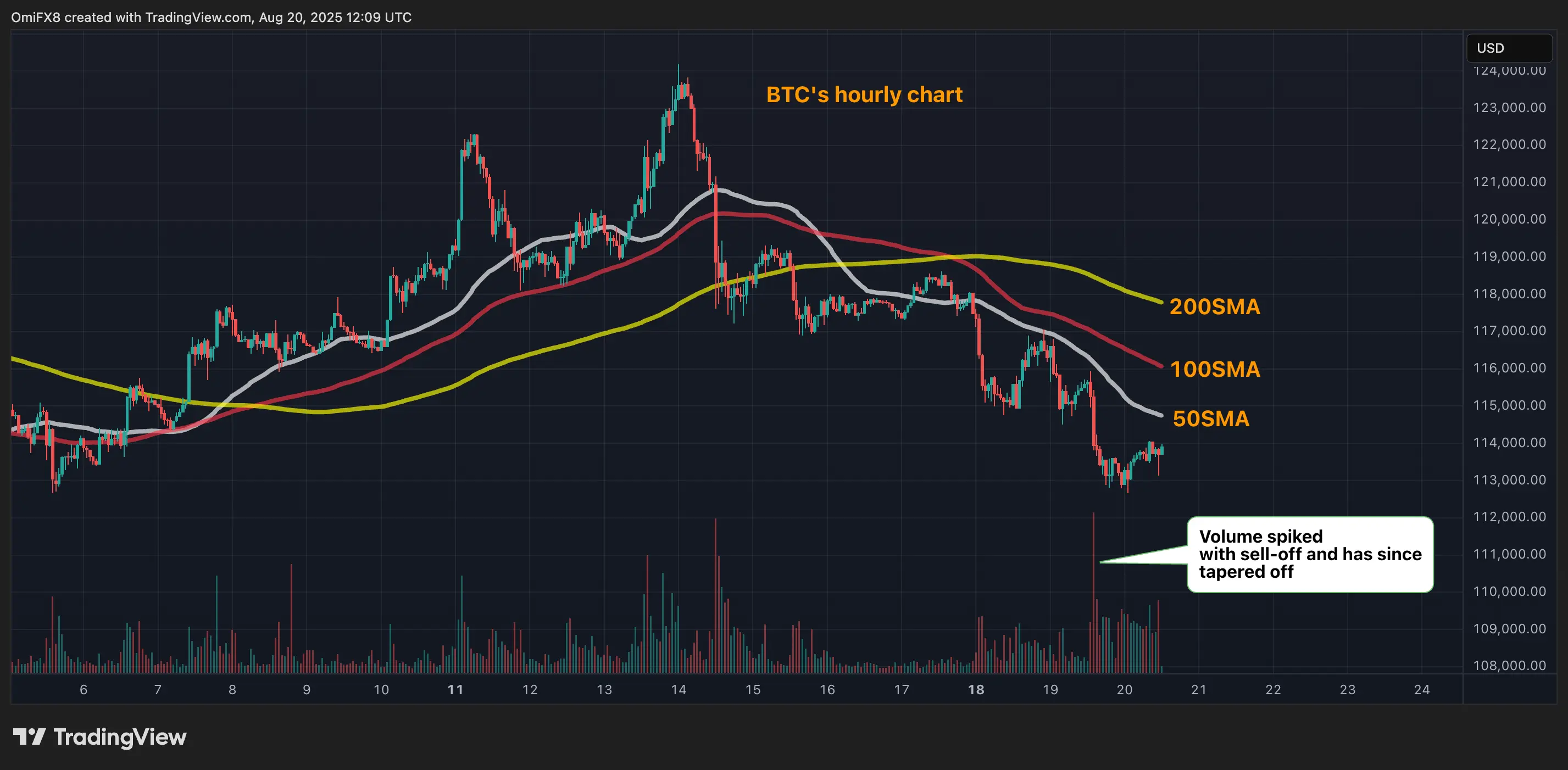 BTC’s hourly chart. \(TradingView\)