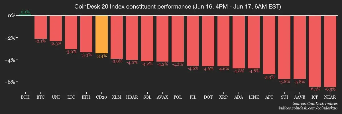 CoinDesk 20 members’ performance