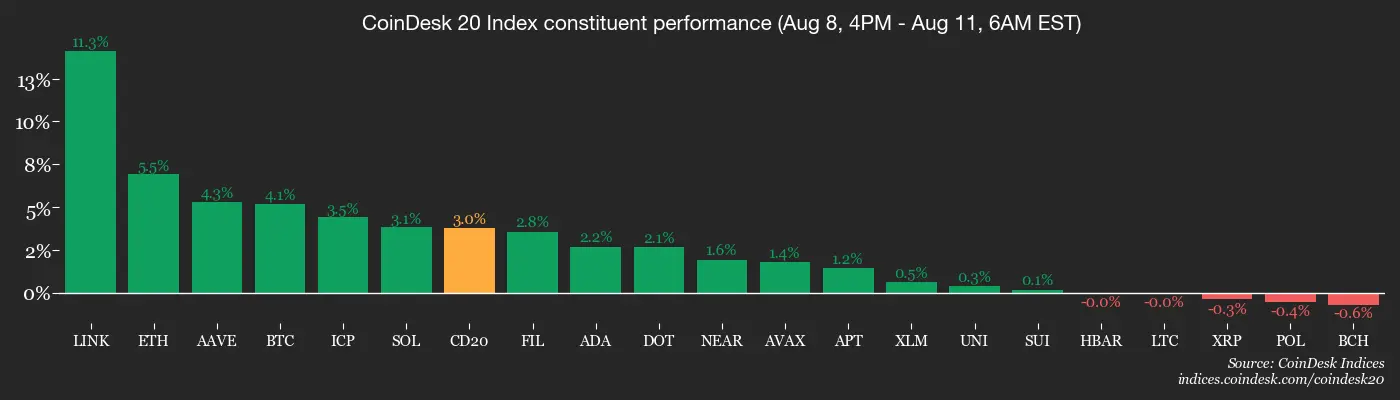 CoinDesk 20 members’ performance