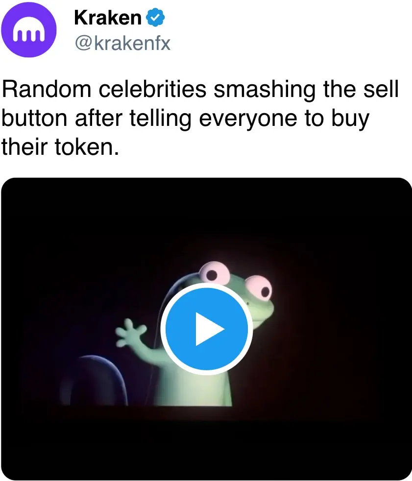 Random celebrities smashing the sell button after telling everyone to buy their token.