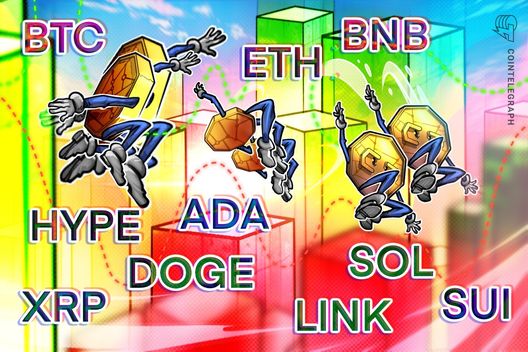 Price predictions 6/6: BTC, ETH, XRP, BNB, SOL, DOGE, ADA, HYPE, SUI, LINK