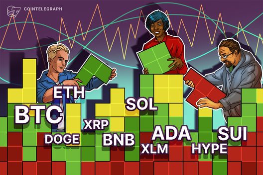 Price predictions 8/8: BTC, ETH, XRP, BNB, SOL, DOGE, ADA, HYPE, XLM, SUI