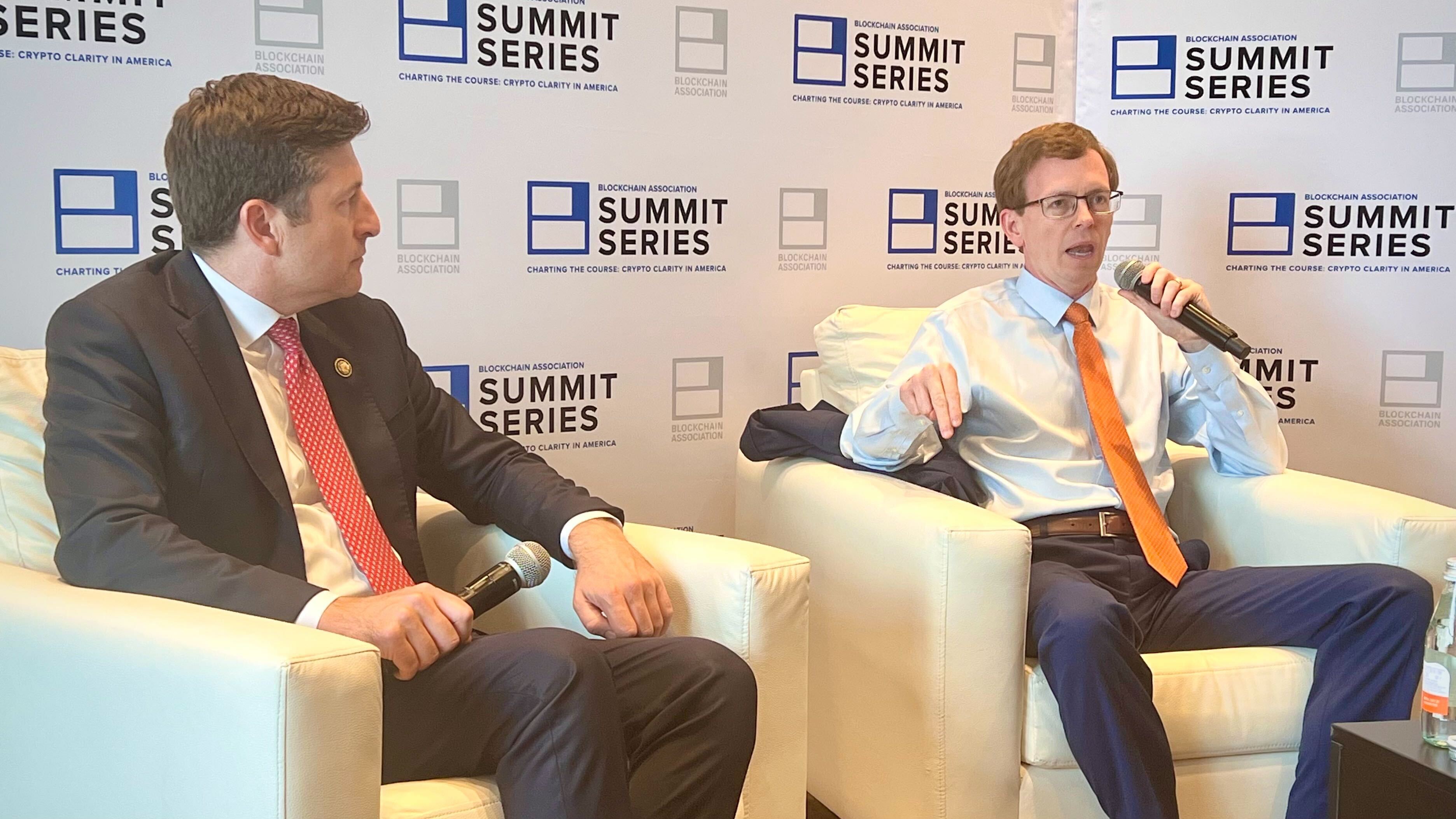 Reps. Bryan Steil and Dustry Johnson \(Jesse Hamilton/CoinDesk\)